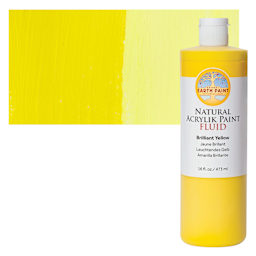 Natural Earth Paint Natural Fluid Acrylik Paint - Brilliant Yellow, 473 ml - Bottle and Swatch