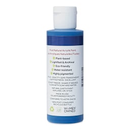 Natural Earth Paint Natural Fluid Acrylik Paint - Royal Blue, back of a 118 ml bottle
