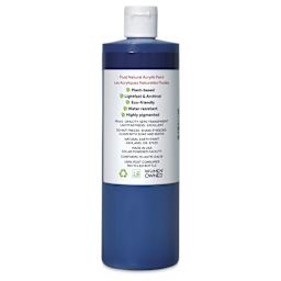 Natural Earth Paint Natural Fluid Acrylik Paint - Royal Blue, back of 473 ml bottle