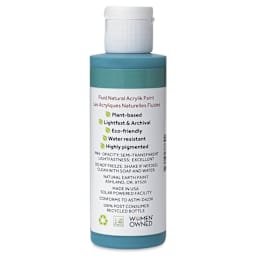 Natural Earth Paint Natural Fluid Acrylik Paint - French Turquoise, 118 ml - back of bottle
