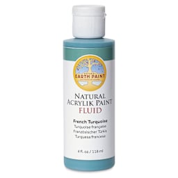 Natural Earth Paint Natural Fluid Acrylik Paint - French Turquoise, 118 ml - front of bottle