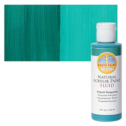Natural Earth Paint Natural Fluid Acrylik Paint - French Turquoise, 118 ml - Bottle and Swatch