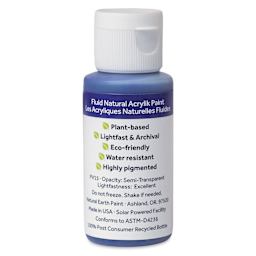 Natural Earth Paint Natural Fluid Acrylik Paint - Ultramarine Purple, 30 ml - back of bottle