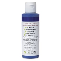 Natural Earth Paint Natural Fluid Acrylik Paint - Ultramarine Purple, 118 ml - back of bottle
