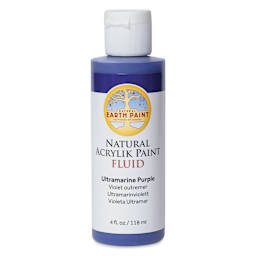 Natural Earth Paint Natural Fluid Acrylik Paint - Ultramarine Purple, 118 ml - front of bottle