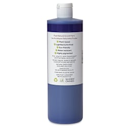 Natural Earth Paint Natural Fluid Acrylik Paint - Ultramarine Purple, 473 ml - back of bottle