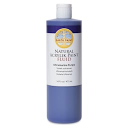 Natural Earth Paint Natural Fluid Acrylik Paint - Ultramarine Purple, 473 ml - front of bottle