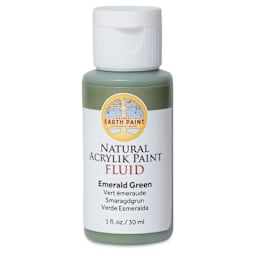 Natural Earth Paint Natural Fluid Acrylik Paint - Emerald Green, 30 ml - front of bottle