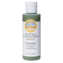 Natural Earth Paint Natural Fluid Acrylik Paint - Emerald Green, 118 ml - front of bottle