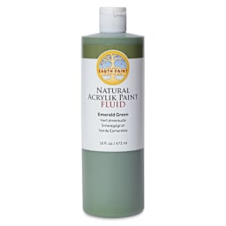 Natural Earth Paint Natural Fluid Acrylik Paint - Emerald Green, 473 ml - front of bottle