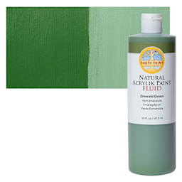 Natural Earth Paint Natural Fluid Acrylik Paint - Emerald Green, 473 ml - Bottle and Swatch