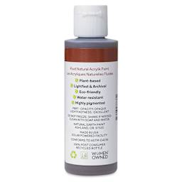 Natural Earth Paint Natural Fluid Acrylik Paint - Burnt Sienna, 118 ml - back of bottle