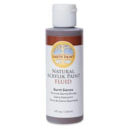 Natural Earth Paint Natural Fluid Acrylik Paint - Burnt Sienna, 118 ml - front of bottle