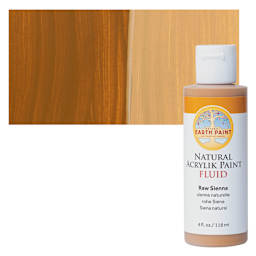 Natural Earth Paint Natural Fluid Acrylik Paint - Raw Sienna,  118 ml bottle and swatch