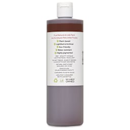 Natural Earth Paint Natural Fluid Acrylik Paint - Burnt Umber, back of a 473 ml bottle