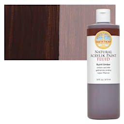 Natural Earth Paint Natural Fluid Acrylik Paint - Burnt Umber,  473 ml bottle and swatch