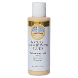 Natural Earth Paint Natural Fluid Acrylik Paint - Gold Mica, 118 ml - front of bottle