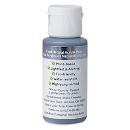 Natural Earth Paint Natural Fluid Acrylik Paint - Silver Mica, 30 ml - back of bottle