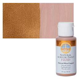 Natural Earth Paint Natural Fluid Acrylik Paint - Copper Mica, 30 ml - Bottle and Swatch