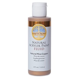 Natural Earth Paint Natural Fluid Acrylik Paint - Copper Mica, 118 ml - front of bottle