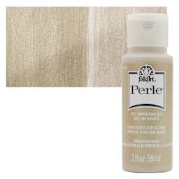 FolkArt Perle Acrylic Paint - Shimmering Silk, 2 oz bottle and swatch