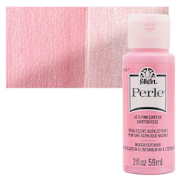 FolkArt Perle Acrylic Paint - Pink Chiffon, 2 oz bottle and swatch