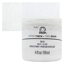 FolkArt Super Thick Acrylic Paint - White, 4 oz jar and swatch