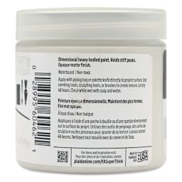 FolkArt Super Thick Acrylic Paint - Pearl White, 4 oz jar, back of jar