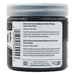 FolkArt Super Thick Acrylic Paint - Black, 4 oz jar, back of jar