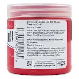 FolkArt Super Thick Acrylic Paint - Red, 4 oz jar, back of jar