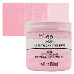 FolkArt Super Thick Acrylic Paint - Soft Pink, 4 oz jar and swatch