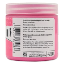FolkArt Super Thick Acrylic Paint - Medium Pink, 4 oz jar, back of jar