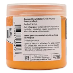 FolkArt Super Thick Acrylic Paint - Orange, 4 oz jar, back of jar