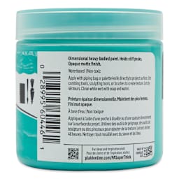FolkArt Super Thick Acrylic Paint - Turquoise, 4 oz jar, back of jar