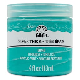 FolkArt Super Thick Acrylic Paint - Turquoise, 4 oz jar, front of jar