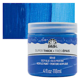FolkArt Super Thick Acrylic Paint - Deep Blue, 4 oz jar and swatch