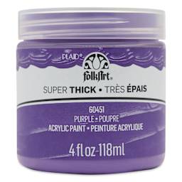 FolkArt Super Thick Acrylic Paint - Purple, 4 oz jar, front of jar