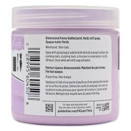FolkArt Super Thick Acrylic Paint - Soft Purple, 4 oz jar, back of jar