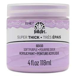 FolkArt Super Thick Acrylic Paint - Soft Purple, 4 oz jar, front of jar