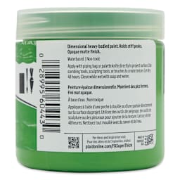 FolkArt Super Thick Acrylic Paint - Leafy Green, 4 oz jar, back of jar
