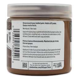 FolkArt Super Thick Acrylic Paint - Brown, 4 oz jar, back of jar