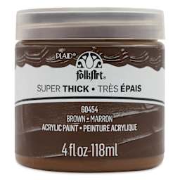 FolkArt Super Thick Acrylic Paint - Brown, 4 oz jar, front of jar