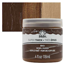 FolkArt Super Thick Acrylic Paint - Brown, 4 oz jar and swatch
