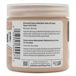 FolkArt Super Thick Acrylic Paint - Beige, 4 oz jar, back of jar