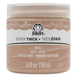 FolkArt Super Thick Acrylic Paint - Beige, 4 oz jar, front of jar