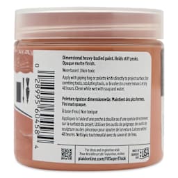 FolkArt Super Thick Acrylic Paint - Terra Cotta, 4 oz jar, back of jar
