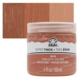 FolkArt Super Thick Acrylic Paint - Terra Cotta, 4 oz jar and swatch