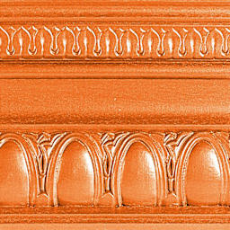 Modern Masters Metallic Paint - Burnt Orange painted on a piece of trim