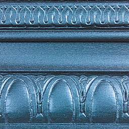 Modern Masters Metallic Paint - Sapphire painted on a piece of trim