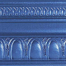 Modern Masters Metallic Paint - Venetian Blue painted on a piece of trim
